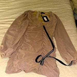 Fashion Nova Ruched V-Cut Body con dress